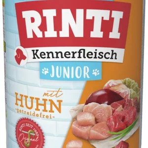 Sparpaket 6 x 800 g Rinti Kennerfleisch Junior mit Huhn Hunde Nassfutter Angebot